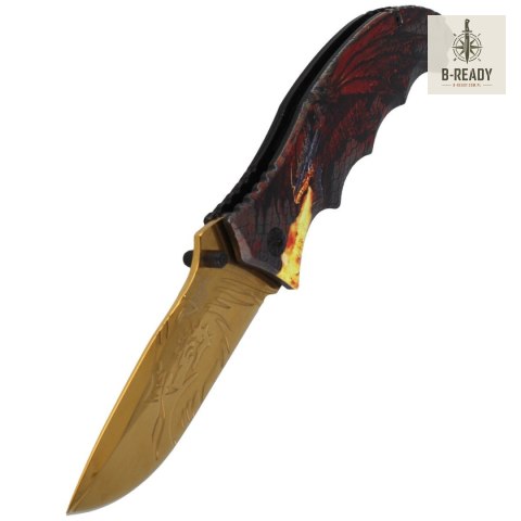 Nóż składany Herbertz CJH 3D Dragon Aluminium, Golden Titanium Coating (10000363-585112)
