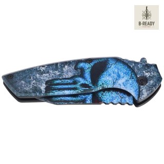 Nóż składany ratowniczy Third Decor Habitat K2944 3D Blue Skull Steel, 3D Blue Skull 420 (TH-K2944) Decor Habitat