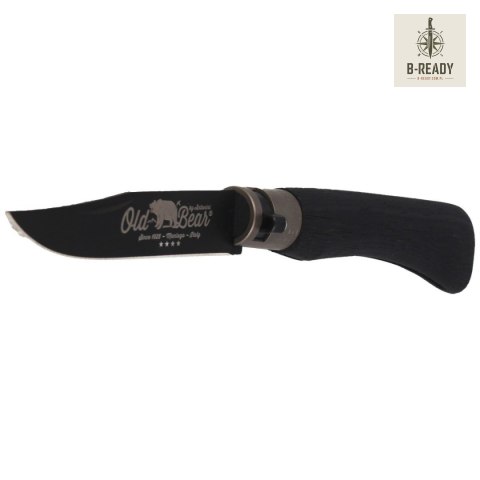 Nóż składany Antonini Old Bear M Total Black, Brass Ring (9303/19_MNK)