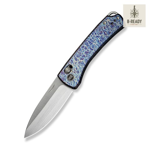 Nóż WE Knife Nightblade CPM-20CV Flamed Titan nóż składany niebieski tytan