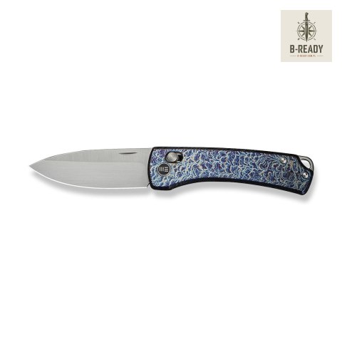 Nóż WE Knife Nightblade CPM-20CV Flamed Titan nóż składany niebieski tytan