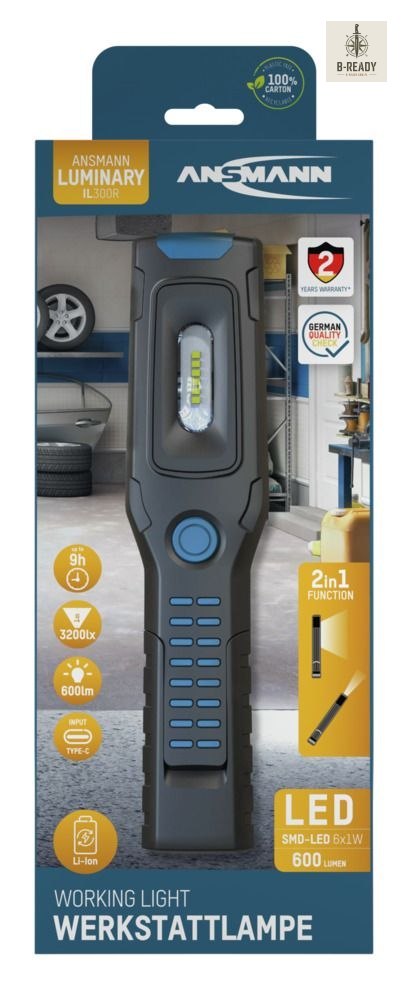 Lampa warsztatowa LED Ansmann IL300R 600 lm aku