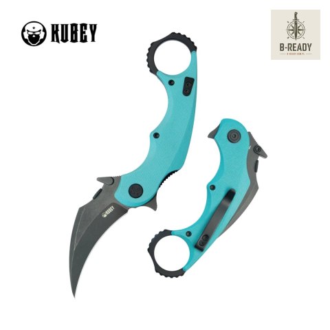Nóż składany Kubey Rogue Pikal Light Blue G10, Blackwashed 14C28N by MUZI Design (KU298D) Kubey Knife