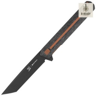 Nóż składany Tekto F2 Bravo Eotech Edition Black Forged Carbon Fiber, Bronze HW/Clip, Black D2 Tekto Knives