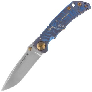 Nóż składany Spartan Blades Harsey Folder ''Plague Doctor'' Blue Titanium, Satin MagnaCut by William W. Harsey (SF5DOCTOR BL) Spartan Blades