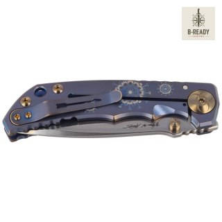 Nóż składany Spartan Blades Harsey Folder ''Plague Doctor'' Blue Titanium, Satin MagnaCut by William W. Harsey (SF5DOCTOR BL) Spartan Blades