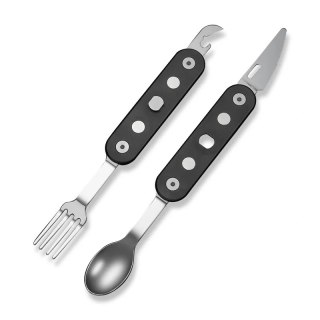 Niezbędnik Civivi Partake 4-in-1 Multi-Tool, Knife, Fork, Spoon, Can Opener Black Aluminium, Satin Stainless Steel (C24032C-1) Civivi by WE Knife