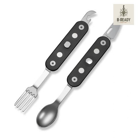 Niezbędnik Civivi Partake 4-in-1 Multi-Tool, Knife, Fork, Spoon, Can Opener Black Aluminium, Satin Stainless Steel (C24032C-1) Civivi by WE Knife