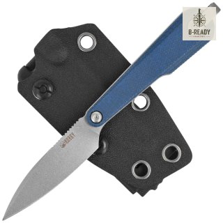 Nóż Kubey YAG SP Blue Micarta, Beadblasted 14C28N by Ostap Hel (KU452B) Kubey Knife