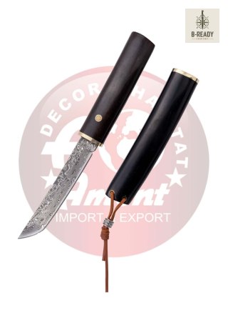 Nóż Tramuntana Knives Tanto H1201N Ebony, VG10 Damascus (TK-H1201N) Decor Habitat