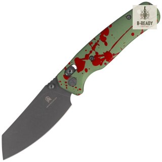 Nóż składany Bestechman Cicada's Wing Zombie Exclusive Green Aluminium, Gray PVD / Stonewashed 14C28N (BMK06-C-10) Bestechman by Bestech Knives