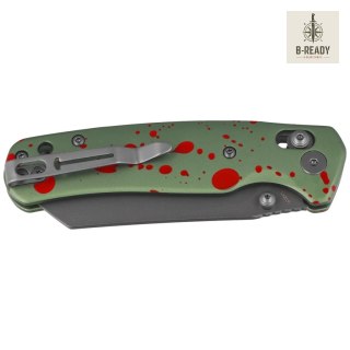 Nóż składany Bestechman Cicada's Wing Zombie Exclusive Green Aluminium, Gray PVD / Stonewashed 14C28N (BMK06-C-10) Bestechman by Bestech Knives