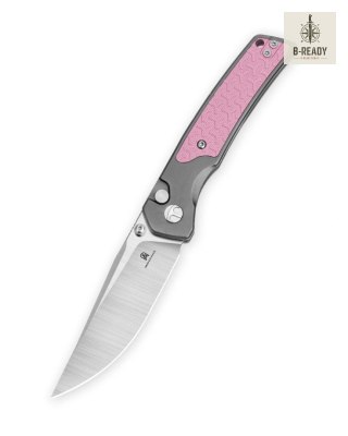 Nóż składany Bestechman Icebreaker Grey Aluminum / Pink G10, Satin D2 (BMK16B) Bestechman by Bestech Knives