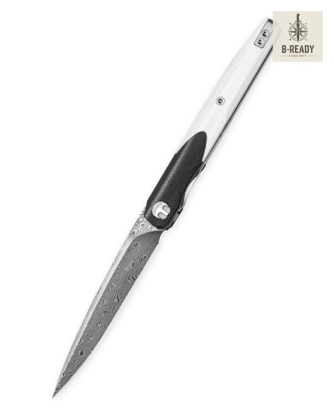 Nóż składany Bestechman Lanza Black-White G10, Damascus by Grzegorz Grabarski (BMK14-D-1) Bestechman by Bestech Knives