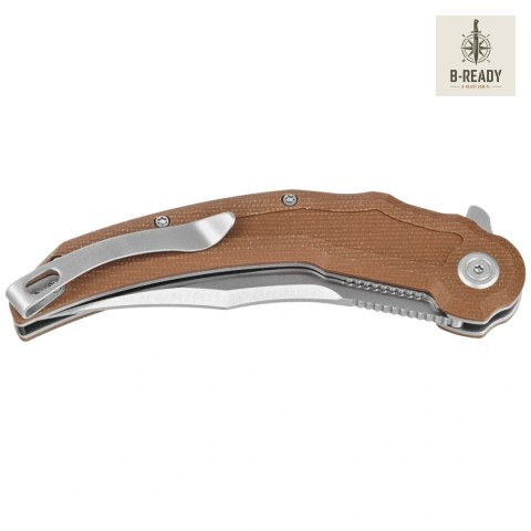 Nóż składany Kubey Crest Brown Micarta, Satin 14C28N by Yuze Zhong (KU346D) Kubey Knife