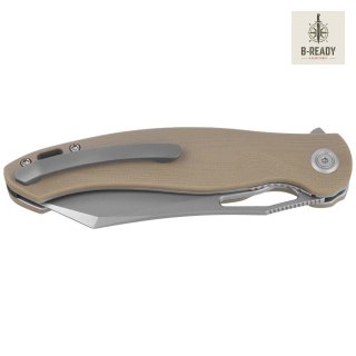 Nóż składany Kubey Drake Tan G10, Beadblasted AUS-10 by Maksim Tkachuk (KU239J) Kubey Knife