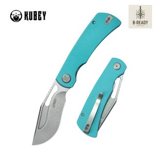 Nóż składany Kubey Gurkha Light Blue G10, Beadblasted 14C28N by Johan Jordaan (KU397B) Kubey Knife