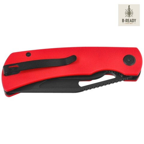 Nóż składany Kubey Gurkha Red G10, Blackwashed 14C28N by Johan Jordaan (KU397E) Kubey Knife