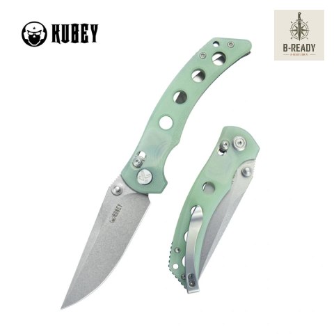 Nóż składany Kubey Hound Jade G10, Stonewashed 14C28N by Maksim Tkachuk (KU172G) Kubey Knife