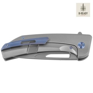 Nóż składany Kubey Hyperion Micro Milling Lines Titanium, Sandblasted CPM S35VN by Jelly Jerry (KB368G) Kubey Knife