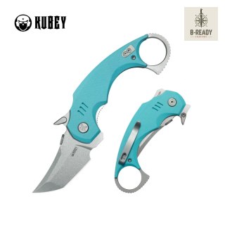 Nóż składany Kubey Jaw Tanto Light Blue G10, Beadblasted 14C28N by MUZI Design (KU439B) Kubey Knife