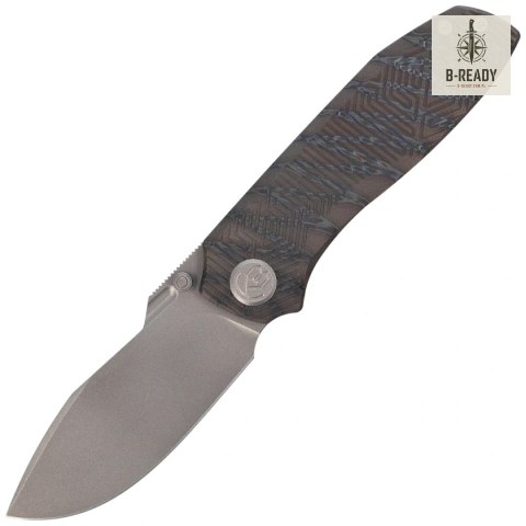 Nóż składany Kubey KB Knives Agera Flame Ano with Maze Pattern Milling Titanium, Bead Blasting M390 by Utilizator (KB437B) Kubey Knife