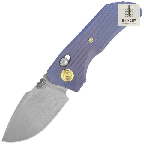 Nóż składany Kubey KB Knives Jarpen Frag Pattern Blue Titanium, Hand Rubbed Satin CPM S90V by Kot Knives (KB415E) Kubey Knife