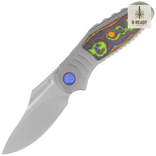 Nóż składany Kubey KB Knives Stroller Gray Titanium/CF Inlays, Stonwashed CPM 20CV by Utilizator (KB384A) Kubey Knife