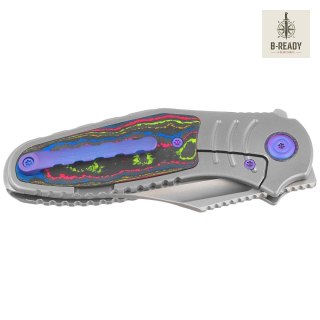 Nóż składany Kubey KB Knives Stroller Gray Titanium/CF Inlays, Stonwashed CPM 20CV by Utilizator (KB384A) Kubey Knife