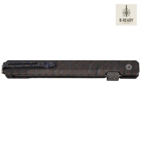 Nóż składany Kubey KB Prism T/E Flame Titanium, Beadblasted M390 by Yuze Zhong (KB243E) Kubey Knife