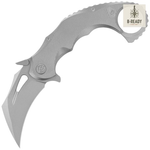 Nóż składany Kubey KB Wrath Karambit Grey Titanium, Beadblasted M390 by MUZI Design (KB271A) Kubey Knife