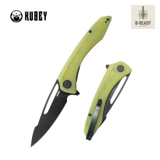 Nóż składany Kubey Merced Translucent Yellow G10, Blackwashed 14C28N by Sherif Manganas (KU345Q) Kubey Knife