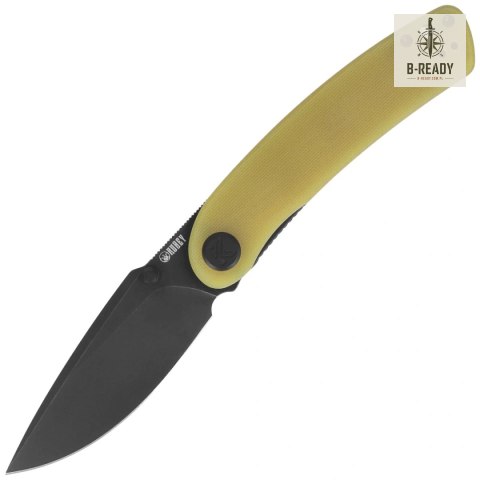 Nóż składany Kubey Momentum Translucent Yellow G10, Blackwashed D2 by Sherif Manganas (KU344O) Kubey Knife