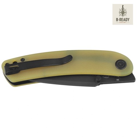 Nóż składany Kubey Momentum Translucent Yellow G10, Blackwashed D2 by Sherif Manganas (KU344O) Kubey Knife