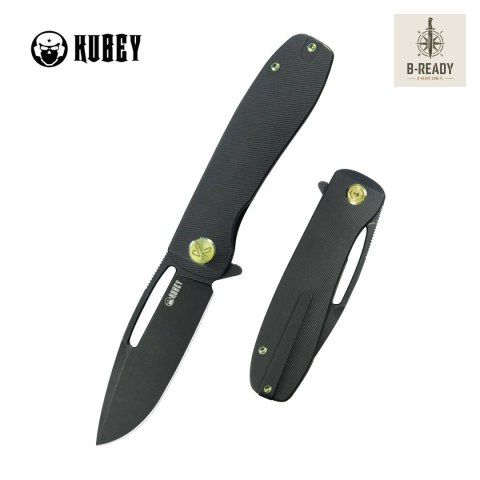 Nóż składany Kubey Supercell Black Titanium, Blackwashed 14C28N by K.C. Spiron (KU353D) Kubey Knife