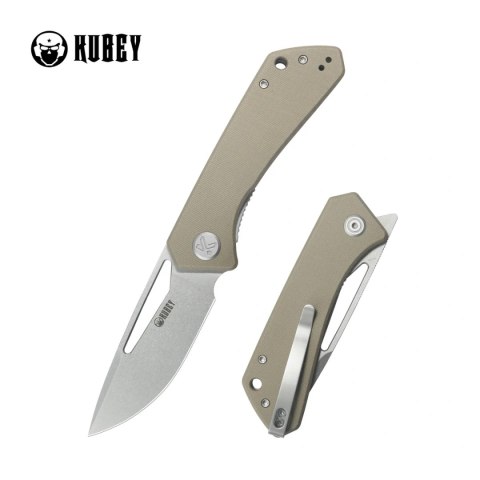 Nóż składany Kubey Thalia Tan G10, Stonewashed 14C28N (KU331R) Kubey Knife