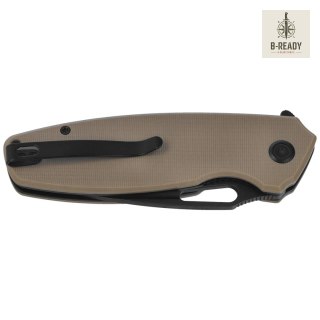 Nóż składany Kubey Tityus Tan G10, Blackwashed 14C28N (KU322U) Kubey Knife