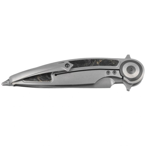 Nóż składany Rike Knife Viper 2 Gray Titanium / Gold Carbon Fiber, Satin M398 by Richard Wu (RK-Viper 2-A P/GCF) RikeKnife Co. Ltd.