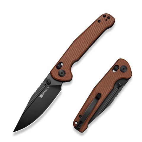 Nóż składany Sencut Glenspar Brown Canvas Micarta, Black 9Cr18MoV (S25046-3) Sencut by We Knife
