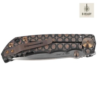 Nóż składany Spartan Blades Harsey Folder ''Gilded Skulls'' Titanium, Stonewashed MagnaCut Spartan Blades