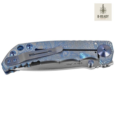 Nóż składany Spartan Blades Harsey Folder ''Paisley Blue'' Titanium, Stonewashed MagnaCut Spartan Blades