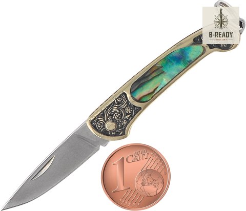 Nóż składany Third Decor Habitat Miniatura Brass/Abalone, Mirror Polished 420 (N89-7) Decor Habitat