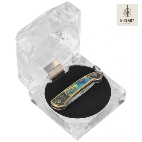 Nóż składany Third Decor Habitat Miniatura Brass/Abalone, Mirror Polished 420 (N89-7) Decor Habitat