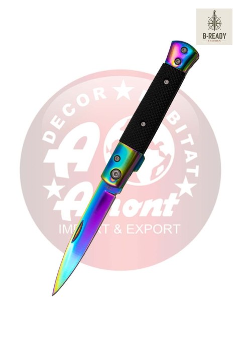 Nóż składany Third Decor Habitat N118W Black Aluminium/Rainbow Steel, Rainbow 420 (TH-N118W) Decor Habitat
