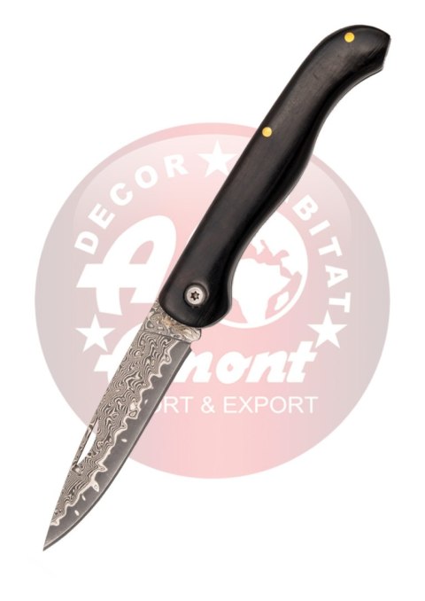 Nóż składany Third Decor Habitat N202E Ebony Wood, VG10 Damascus (TK-N202E) Decor Habitat