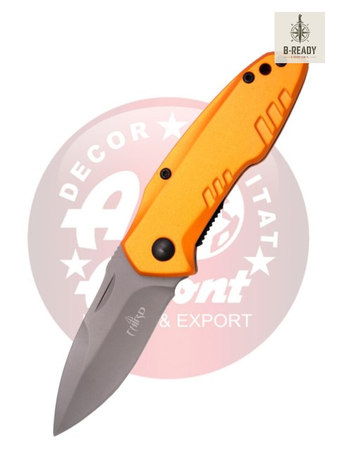 Nóż składany Third Decor Habitat N83O Orange Anodized Aluminum, Titanium Gray Coated 420 (TH-N83O) Decor Habitat