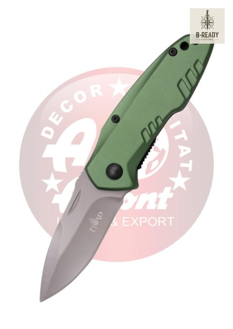Nóż składany Third Decor Habitat N83V Green Anodized Aluminum, Titanium Gray Coated 420 (TH-N83V) Decor Habitat