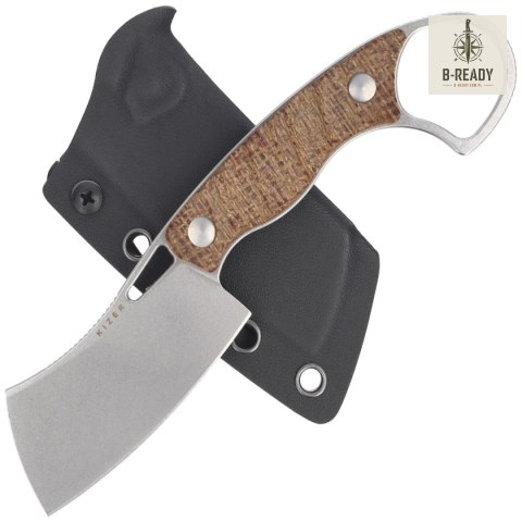 Nóż Kizer Little Rhino Brown Burlap Micarta, Stonewashed AEB-L by Giedymin Kapuscinski (1065A4) Kizer Cutlery