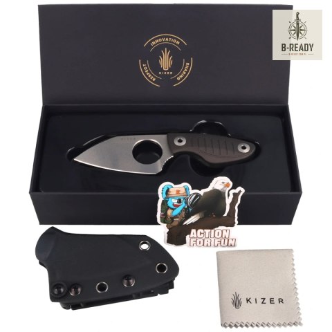 Nóż Kizer Nightjar Gray Aluminium, Stonewashed AUS-10 by Vincent Rizzo (1114A2) Kizer Cutlery