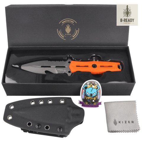 Nóż ratowniczy Kizer Norcross Orange G10, Gray Stonewashed Nitro-V by L.F (ZX-FB01A6) Kizer Cutlery